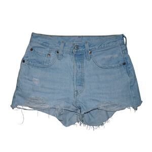 Levi’s 501 Women’s High Rise Distressed Denim Cutoff Shorts Light Wash Size 26